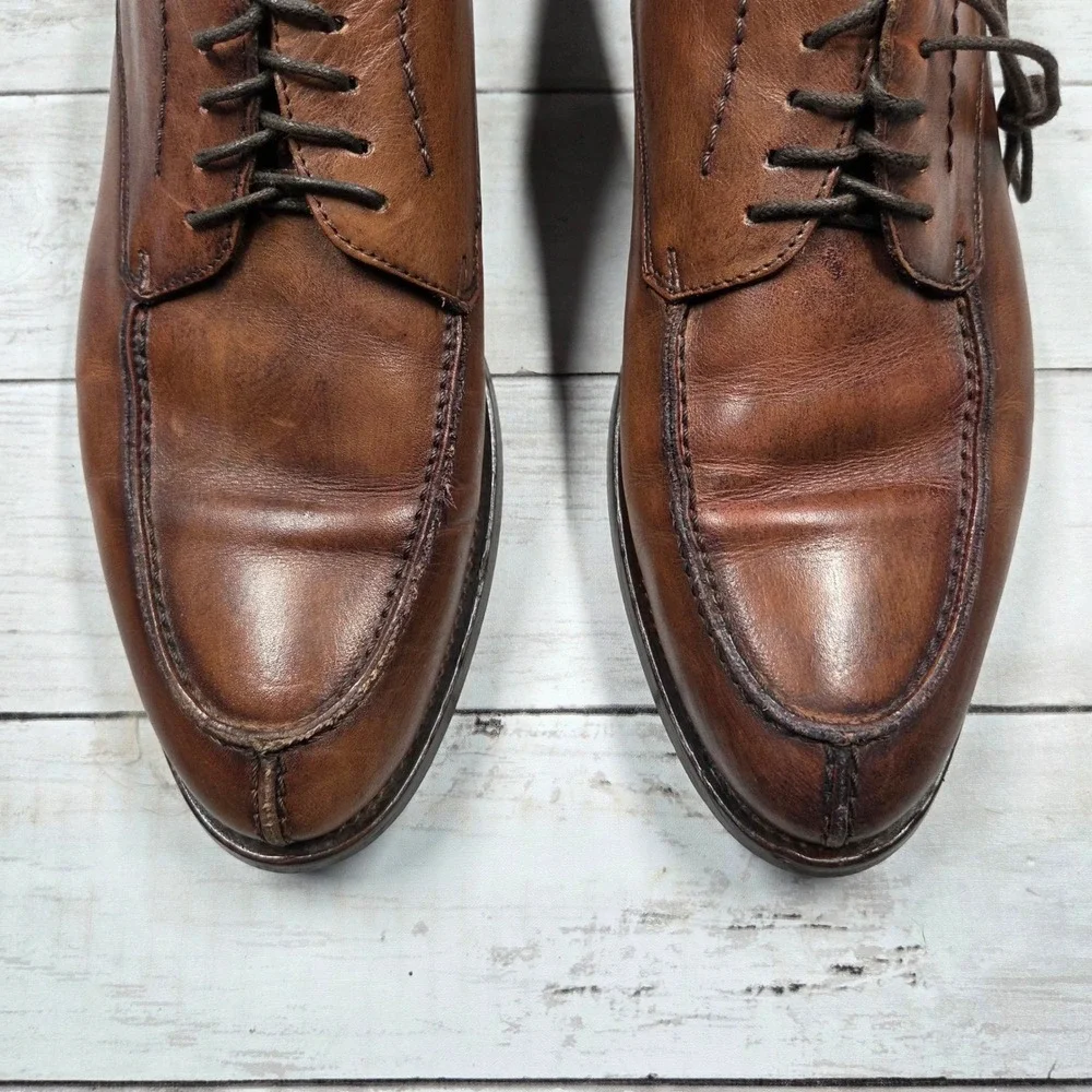 Tasso Elba Mens Brown Leather Split Toe Dress Shoes‎ Size 10.5 M Cognac